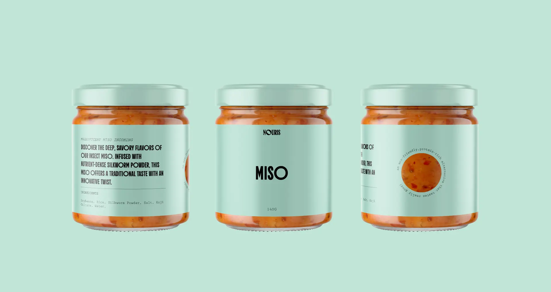 Nouris miso jar packaging range