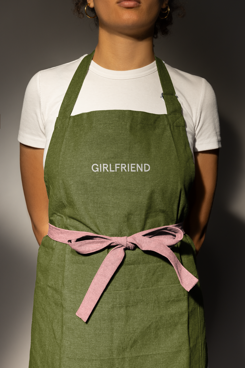 Girlfriend embroidered apron