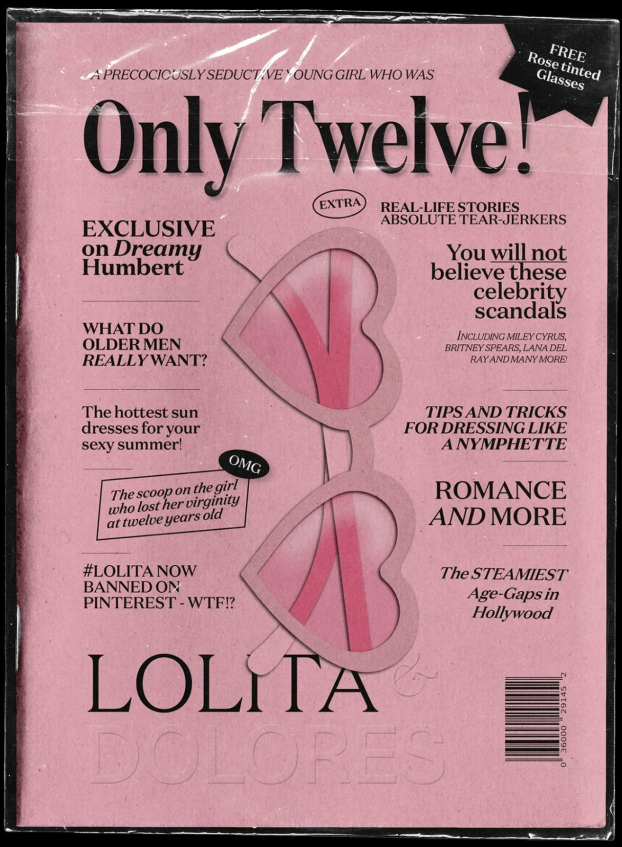 Lolita Zine cover in plastic wrap
